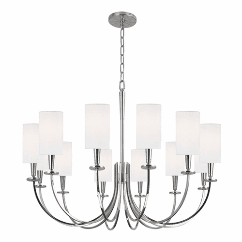 Hudson Valley Mason 12-LT Chandelier - Polished Nickel - 8032-PN