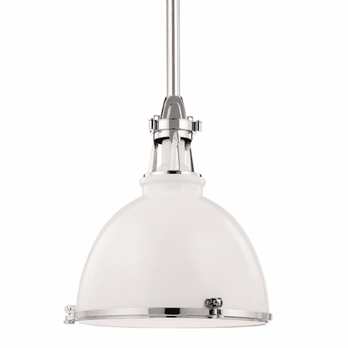 Hudson Valley Massena 1-LT Pendant - White/Polished Nickel - 4620-WPN