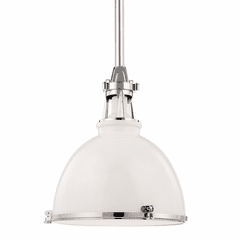 Hudson Valley Massena 1-LT Pendant - White/Polished Nickel - 4620-WPN