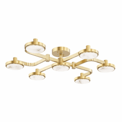 Hudson Valley Meander 6 Light Chandelier - Aged Brass - 6332-AGB