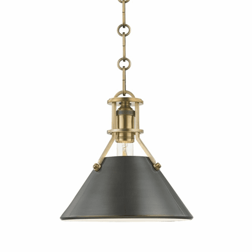 Hudson Valley Metal No.2 1-LT Small Pendant - Aged/Distressed Bronze - MDS951-ADB