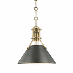 Hudson Valley Metal No.2 1-LT Small Pendant - Aged/Distressed Bronze - MDS951-ADB