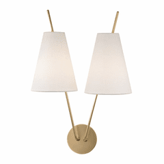 Hudson Valley Milan 2-LT Wall Sconce - Aged Brass - 6322-AGB