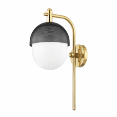 Hudson Valley Nyack 1 Light Wall Sconce - Aged Brass/Black - 6100-AGB/BK
