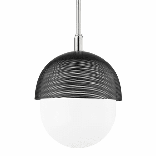 Hudson Valley Nyack 1-LT Large Pendant - Polished Nickel/Black - 6119-PN/BK