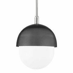 Hudson Valley Nyack 1-LT Large Pendant - Polished Nickel/Black - 6119-PN/BK