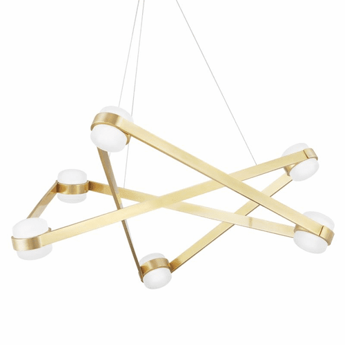 Hudson Valley Orbit 6 Light Chandelier - Aged Brass - 2738-AGB