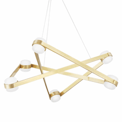 Hudson Valley Orbit 6 Light Chandelier - Aged Brass - 2738-AGB
