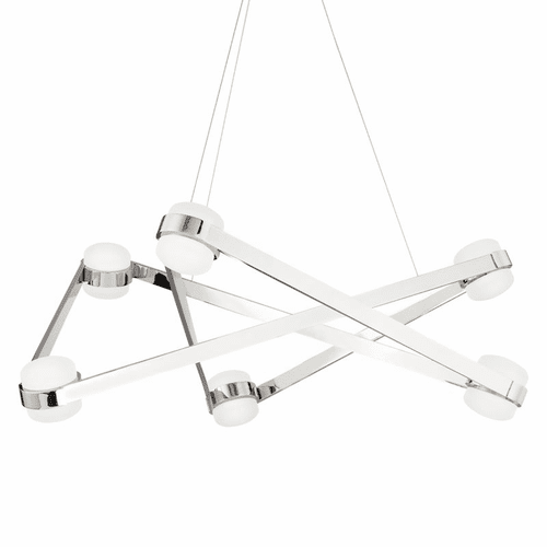 Hudson Valley Orbit 6 Light Chandelier - Polished Nickel - 2738-PN