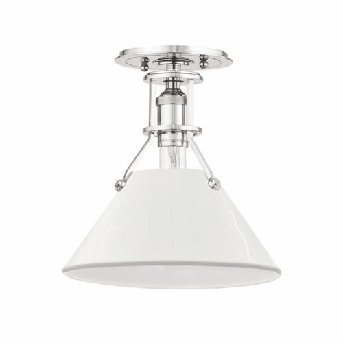 Hudson Valley Painted No.2 1-LT Semi Flush Mount - Polished Nickel - MDS353-PN/OW