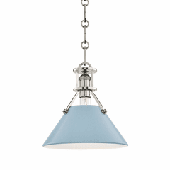 Hudson Valley Painted No.2 1-LT Small Pendant - Polished Nickel/Bb - MDS351-PN/BB