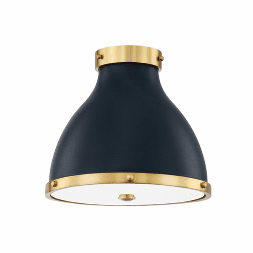 Hudson Valley Painted No. 3 2-LT Flush Mount - Aged Brass/Blue - MDS360-AGB/DBL