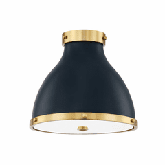 Hudson Valley Painted No. 3 2-LT Flush Mount - Aged Brass/Blue - MDS360-AGB/DBL