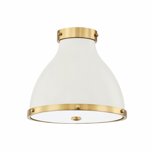 Hudson Valley Painted No. 3 2LT Flush Mount - Aged Brass/Off White - MDS360-AGB/OW