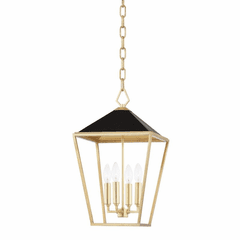 Hudson Valley Paxton 4 Light Small Pendant - Gold Leaf/Black - 5713-GL/BK