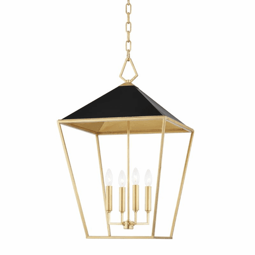 Hudson Valley Paxton 4-LT Medium Pendant - Gold Leaf/Black - 5718-GL/BK