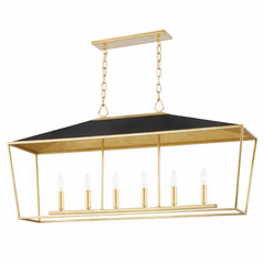 Hudson Valley Paxton 6 Light Island Light - Gold Leaf/Black - 5748-GL/BK