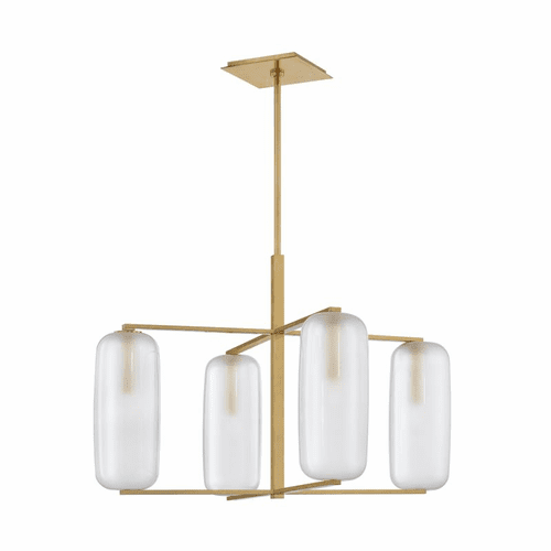 Hudson Valley Pebble 4-LT Chandelier - Aged Brass - 3474-AGB
