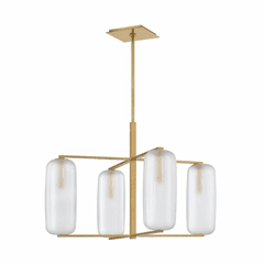 Hudson Valley Pebble 4-LT Chandelier - Aged Brass - 3474-AGB