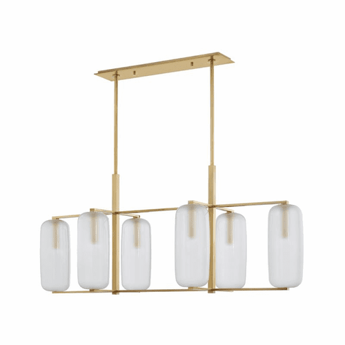 Hudson Valley Pebble 6-LT Island Light - Aged Brass - 3476-AGB