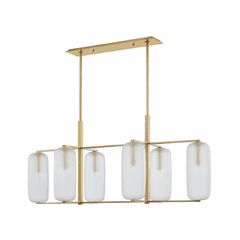 Hudson Valley Pebble 6-LT Island Light - Aged Brass - 3476-AGB