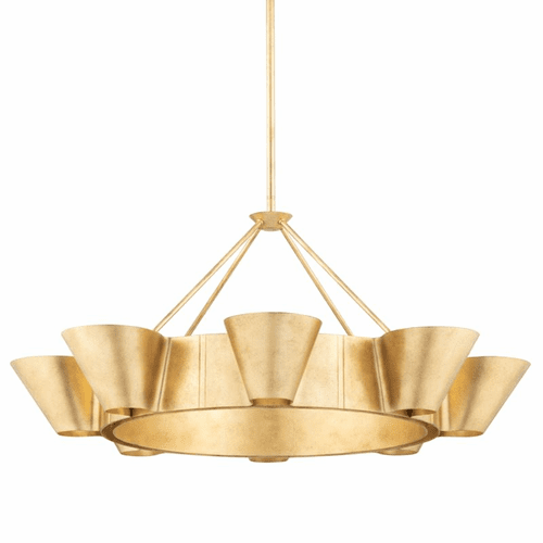 Hudson Valley Reeve 8 Light Chandelier - Vintage Gold Leaf - 5638-VGL