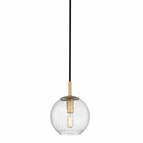 Hudson Valley Rousseau 1-LT Pendant-Clear Glass - Aged Brass - 2007-AGB-CL