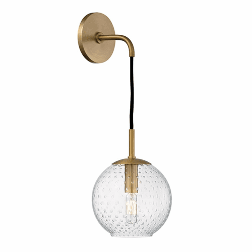 Hudson Valley Rousseau 1-LT Wall Sconce-Clear Glass - Aged Brass - 2020-AGB-CL