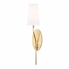 Hudson Valley Rutland 1-LT Wall Sconce w/White Shade - Aged Brass - 3711-AGB-WS