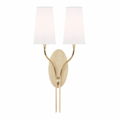 Hudson Valley Rutland 2-LT Wall Sconce w/White Shade - Aged Brass - 3712-AGB-WS