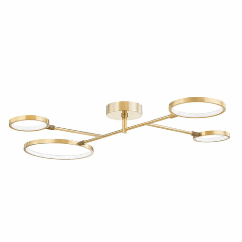 Hudson Valley Saturn 4-LT LED Flush Mount - Aged Brass - 4104-AGB