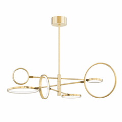 Hudson Valley Saturn 6-LT LED Chandelier - Aged Brass - 4106-AGB