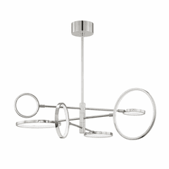 Hudson Valley Saturn 6-LT LED Chandelier - Polished Nickel - 4106-PN