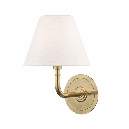 Hudson Valley Signature No.1 1-LT Wall Sconce - Aged Brass - MDS600-AGB