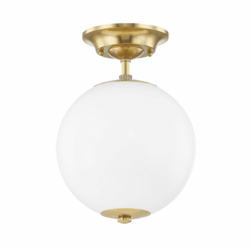 Hudson Valley Sphere No.1 1 Light Semi Flush - Aged Brass - MDS703-AGB