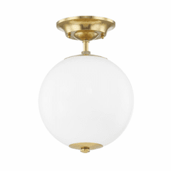 Hudson Valley Sphere No.1 1 Light Semi Flush - Aged Brass - MDS703-AGB