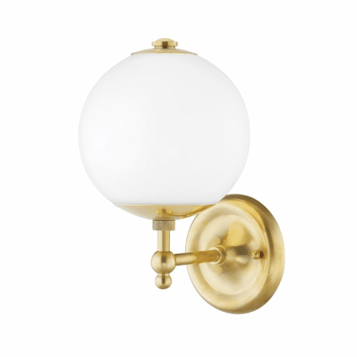 Hudson Valley Sphere No.1 1 Light Wall Sconce - Aged Brass - MDS702-AGB