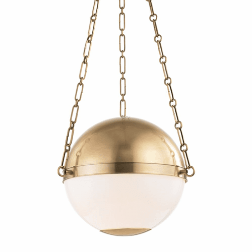 Hudson Valley Sphere No.2 2-LT Small Pendant - Aged Brass - MDS750-AGB