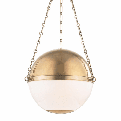 Hudson Valley Sphere No.2 3-LT Large Pendant - Aged Brass - MDS751-AGB