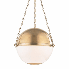 Hudson Valley Sphere No.2 3-LT Large Pendant - Aged Brass - MDS751-AGB