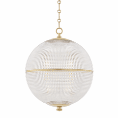 Hudson Valley Sphere No. 3 1 Light Large Pendant - Aged Brass - MDS801-AGB