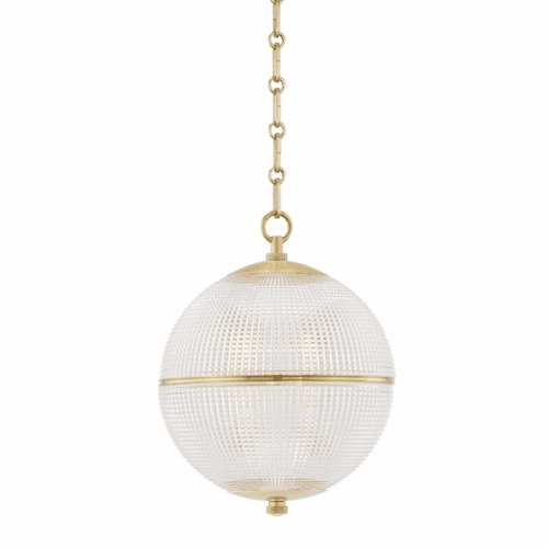 Hudson Valley Sphere No. 3 1 Light Small Pendant - Aged Brass - MDS800-AGB