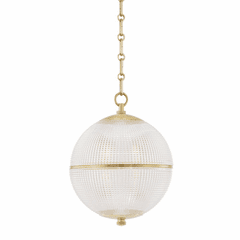 Hudson Valley Sphere No. 3 1 Light Small Pendant - Aged Brass - MDS800-AGB