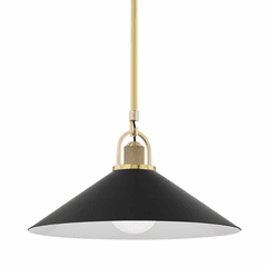 Hudson Valley Syosset 1-LT Large Pendant - Aged Brass& Black - 2620-AGB/BK
