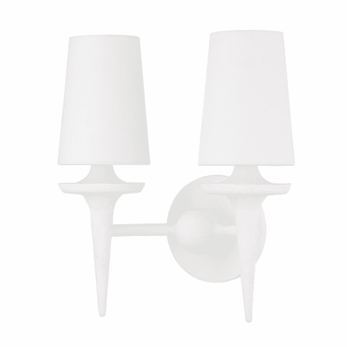Hudson Valley Torch 2 Light Wall Sconce - White Plaster - 6602-WP