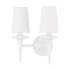 Hudson Valley Torch 2 Light Wall Sconce - White Plaster - 6602-WP