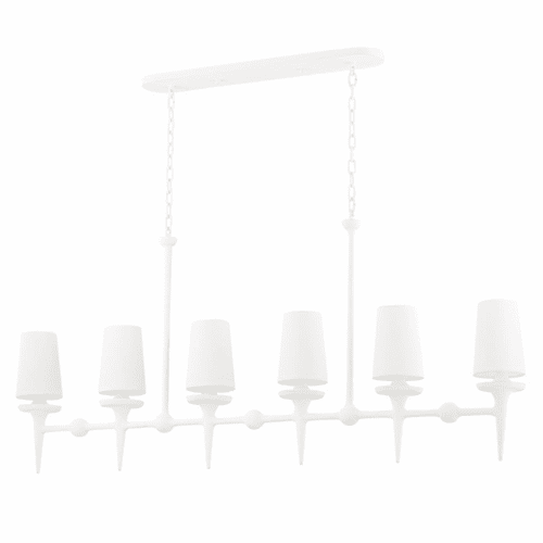 Hudson Valley Torch 6 Light Island Light - White Plaster - 6658-WP