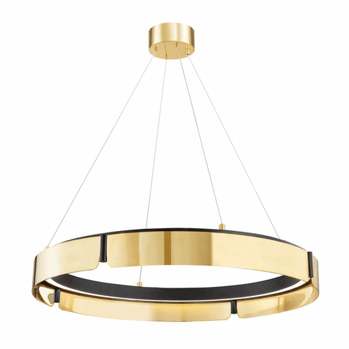 Hudson Valley Tribeca Medium LED Chandelier - Aged Brass& Black - 2933-AGB/BK