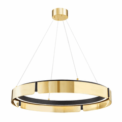 Hudson Valley Tribeca Medium LED Chandelier - Aged Brass& Black - 2933-AGB/BK