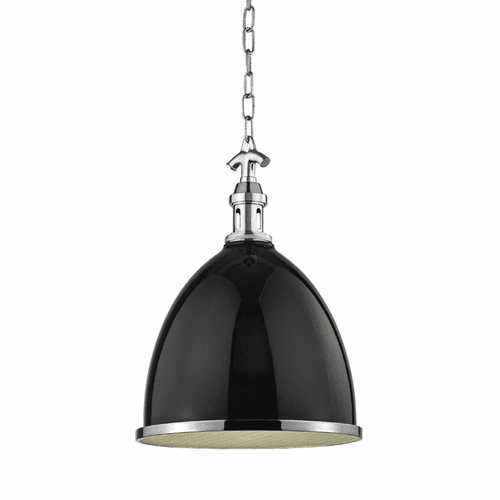 Hudson Valley Viceroy 1-LT Small Pendant - Black/Polished Nickel - 7714-BPN
